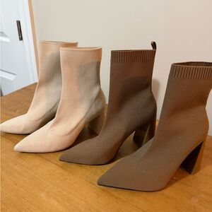 Zara Elegant Beige and Brown Women's Ankle Boots Bundle